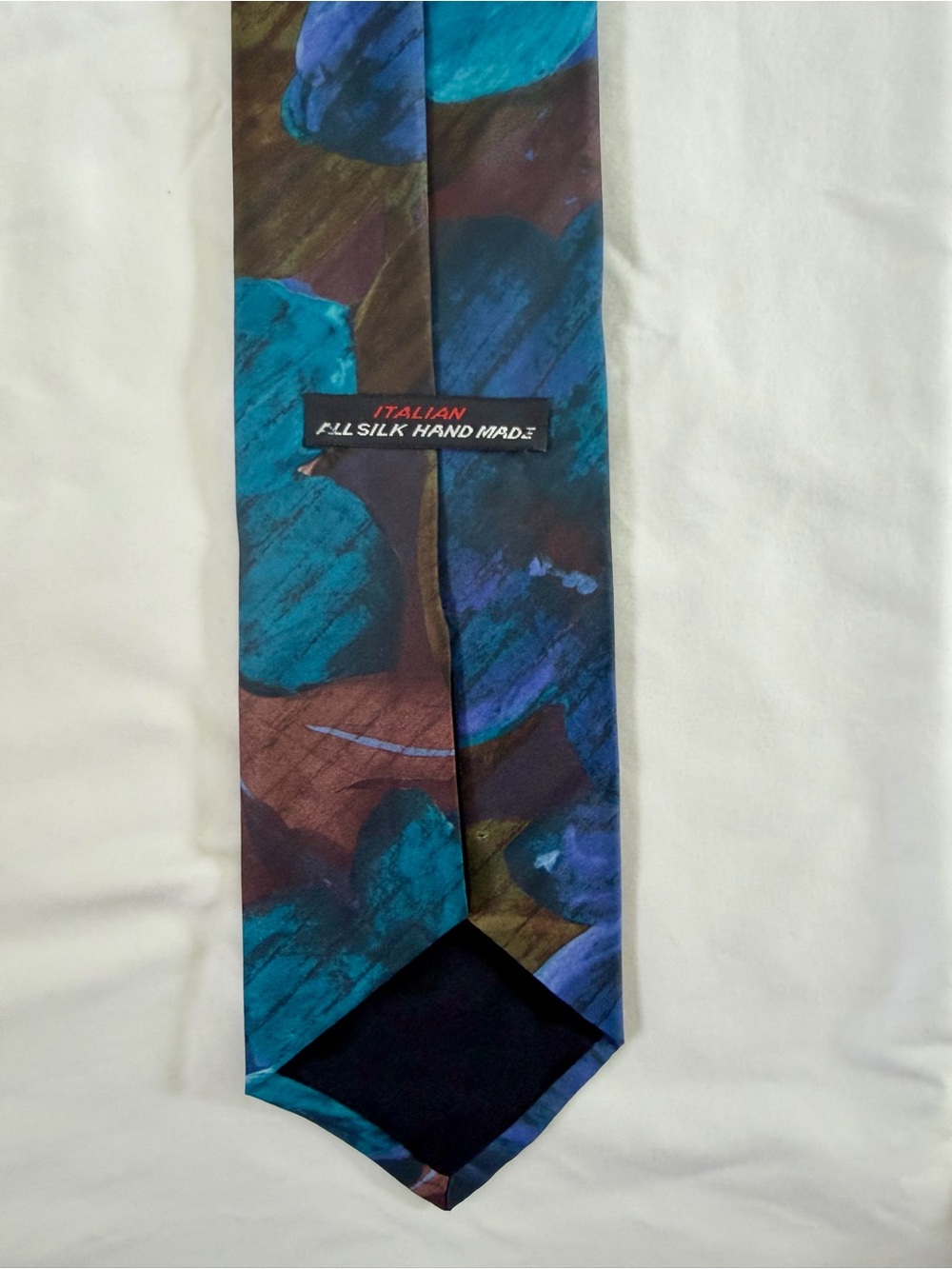Italian All Silk Hand Made Abstract Woven Tie Vintage